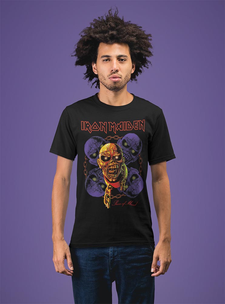 Iron Maiden Ghouls And Chain Graphic T-Shirt - Classic Rock Music Clothing - Vintage Concert Lover Gift Idea
