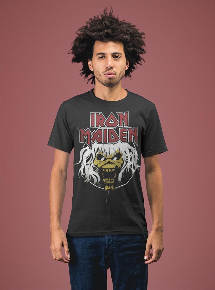 Iron Maiden World Tour 1982 F B 2-Sided Graphic T-Shirt - Classic Rock Music Clothing - Vintage Concert Lover Gift Idea