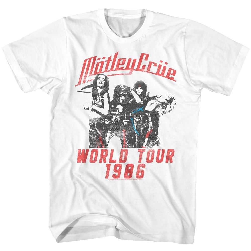 Motley Crue World Tour Graphic T-Shirt - Classic Rock Music Clothing - Vintage Concert Lover Gift Idea