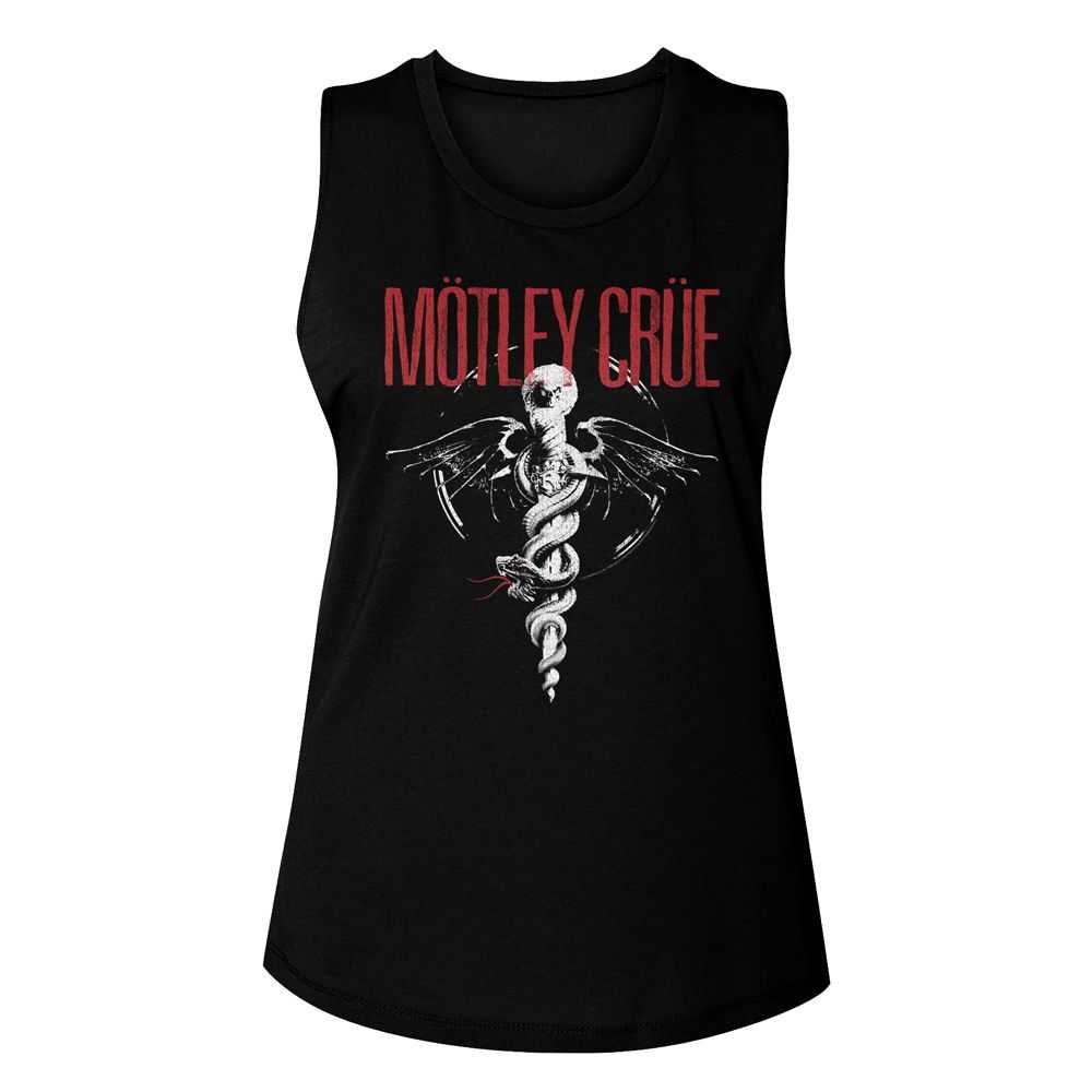 Motley Crue Dr Feel Good Ladies Graphic Tank Top - Classic Rock Music Clothing - Vintage Concert Lover Gift Idea
