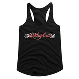 Motley Crue RD And Wht Logo Ladies Graphic Tank Top - Classic Rock Music Clothing - Vintage Concert Lover Gift Idea