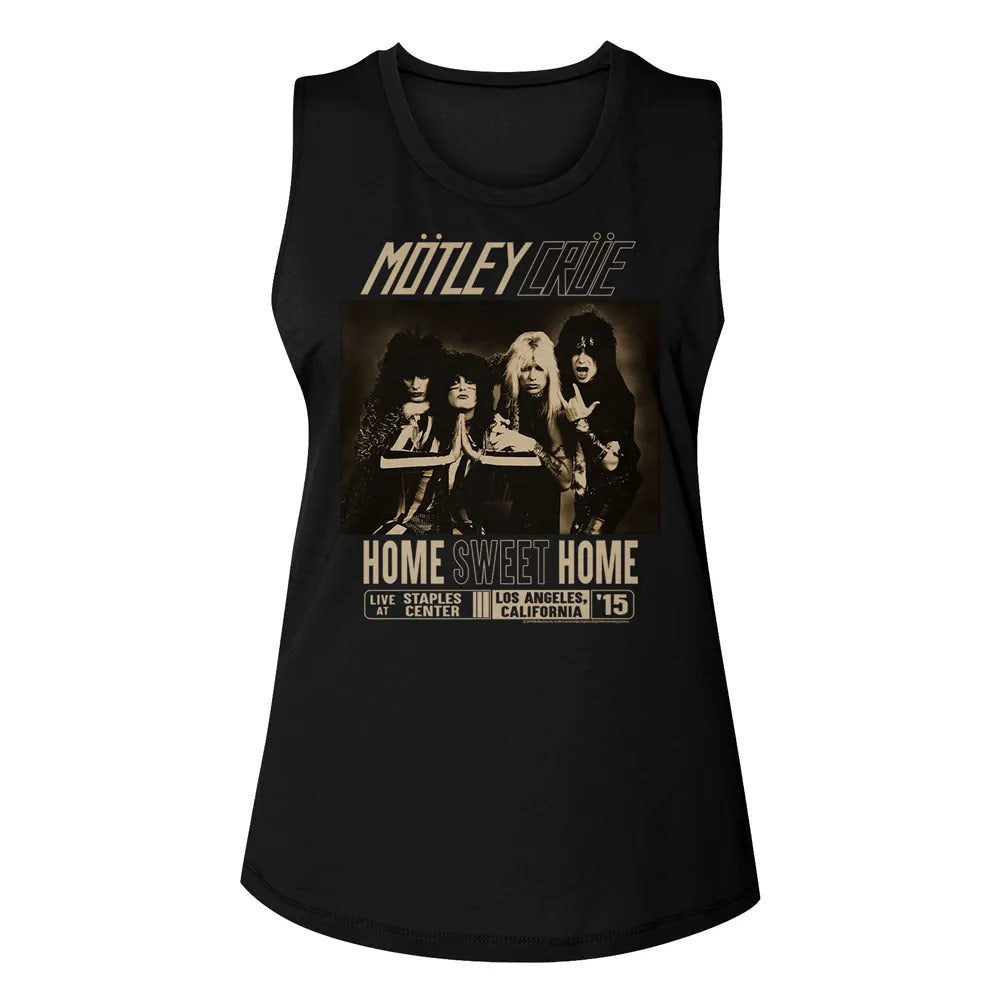 Motley Crue Home Sweet Home Graphic Woman Tank Top - Classic Rock Music Clothing - Vintage Concert Lover Gift Idea