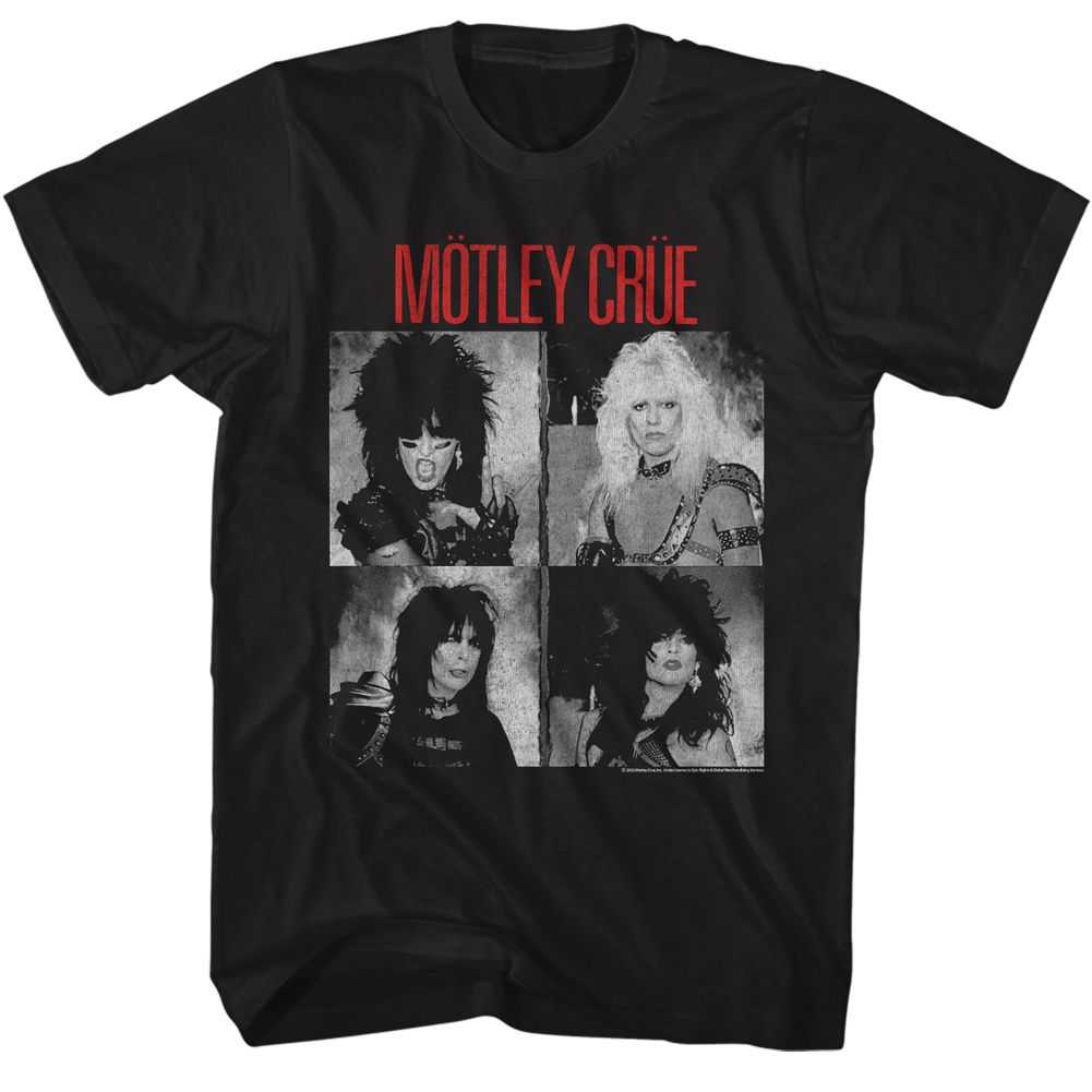 Motley Crue-BW Shout Cover Graphic T-Shirt - Classic Rock Music Clothing - Vintage Concert Lover Gift Idea