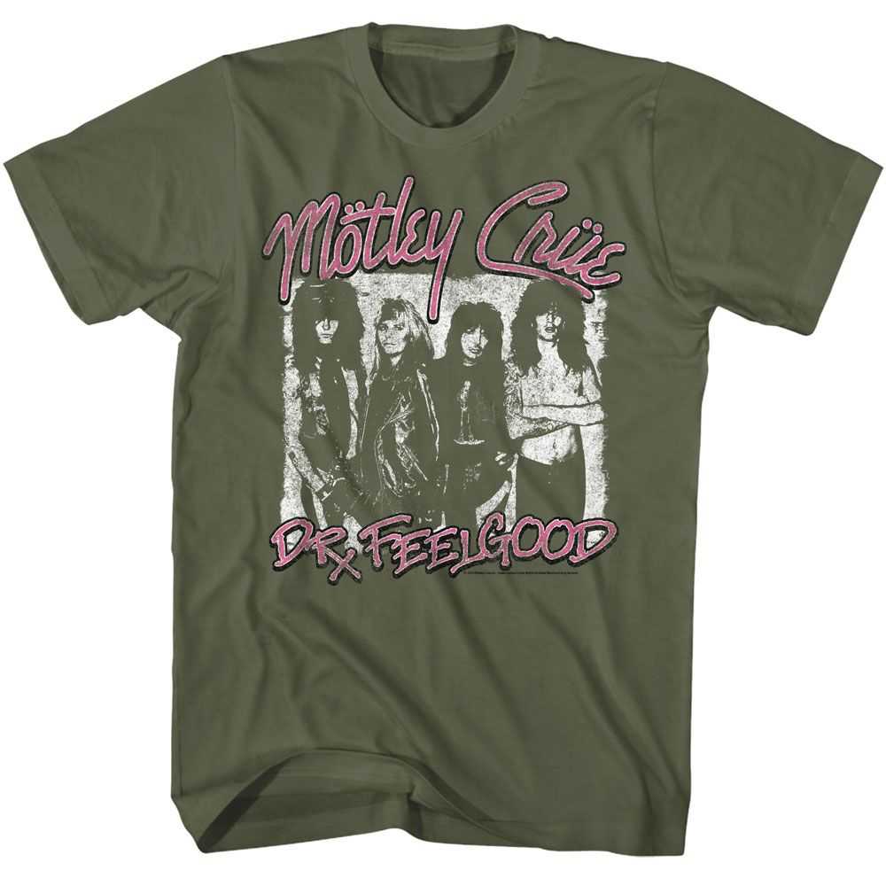 Motley Crue Dr Feelgood Graphic T-Shirt - Classic Rock Music Clothing - Vintage Concert Lover Gift Idea