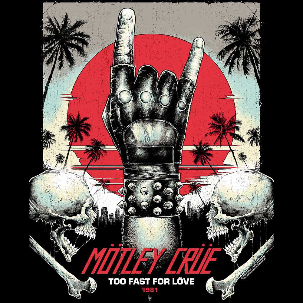 Motley Crue Too Fast For Love Graphic T-Shirt - Classic Rock Music Clothing - Vintage Concert Lover Gift Idea