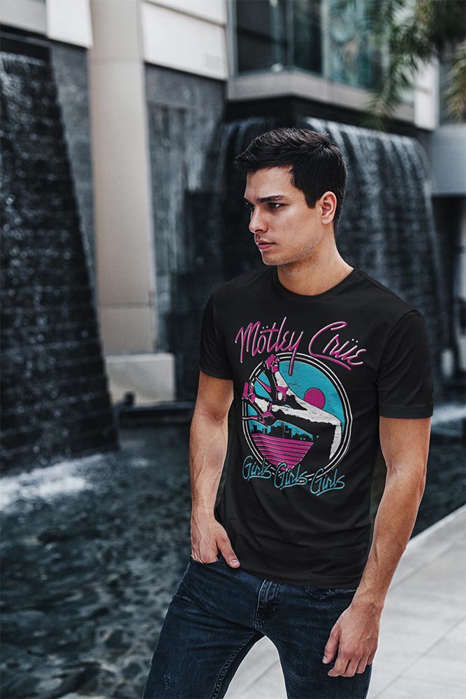 Motley Crue Girls Legs Graphic T-Shirt - Classic Rock Music Clothing - Vintage Concert Lover Gift Idea