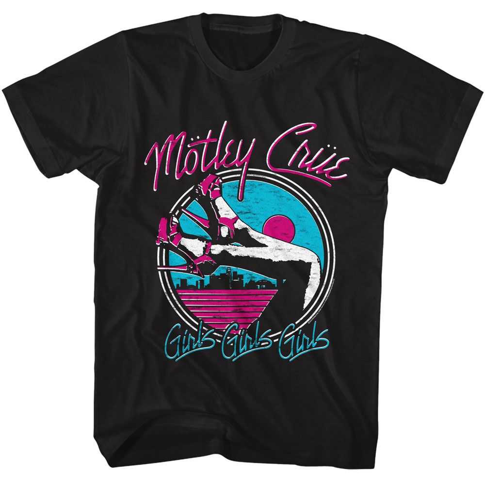 Motley Crue Girls Legs Graphic T-Shirt - Classic Rock Music Clothing - Vintage Concert Lover Gift Idea