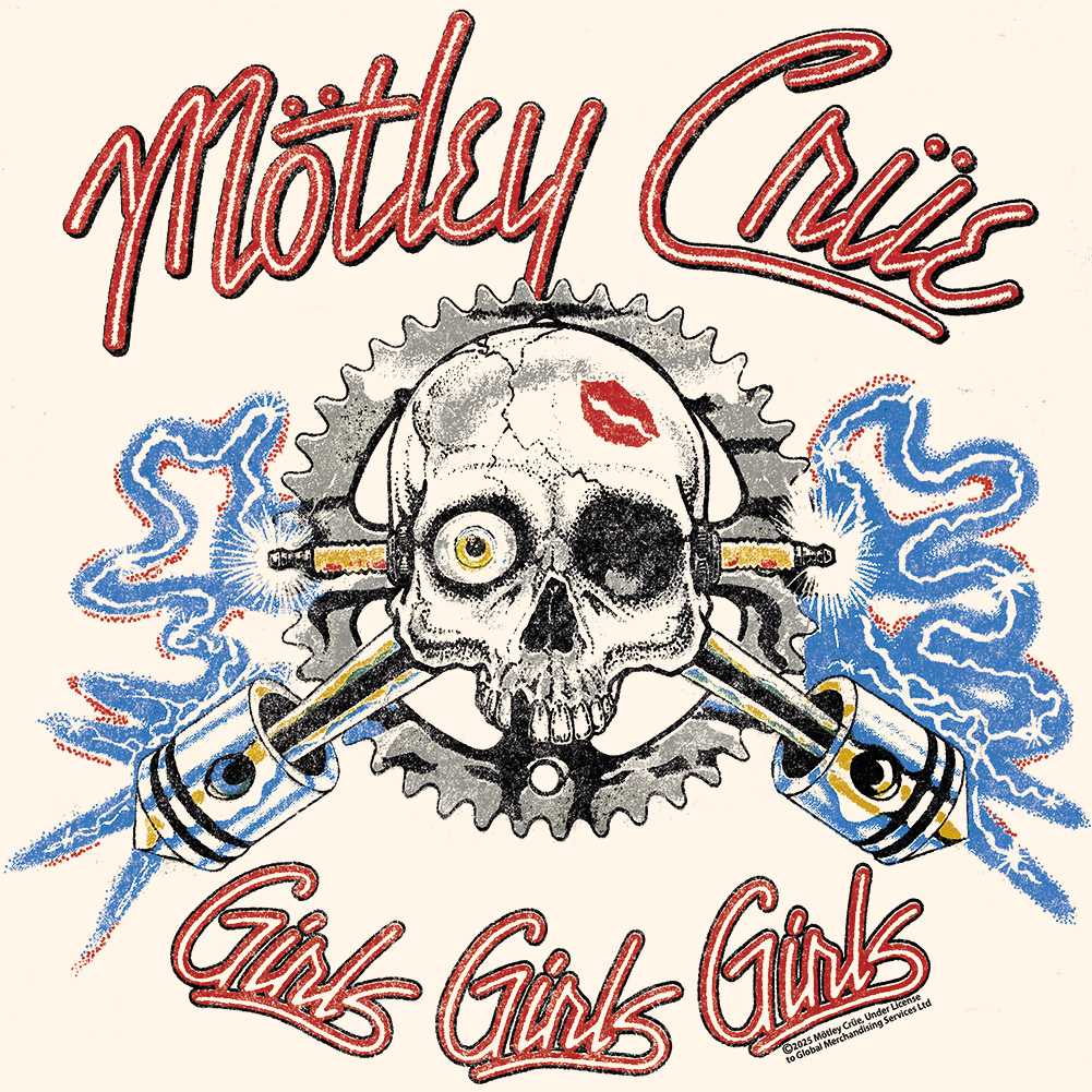 Motley Crue Electric Skull Graphic T-Shirt - Classic Rock Music Clothing - Vintage Concert Lover Gift Idea