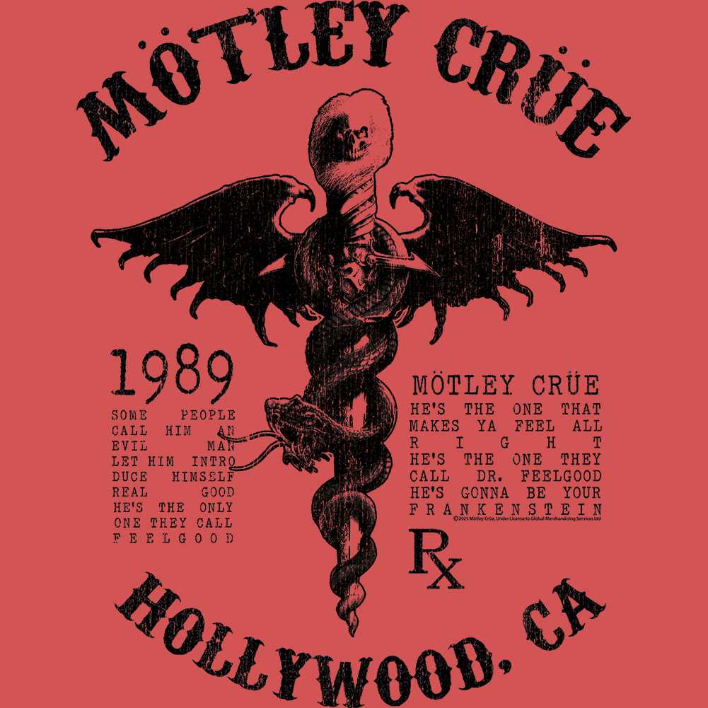 Motley Crue 1989 Hollywood Graphic T-Shirt - Classic Rock Music Clothing - Vintage Concert Lover Gift Idea