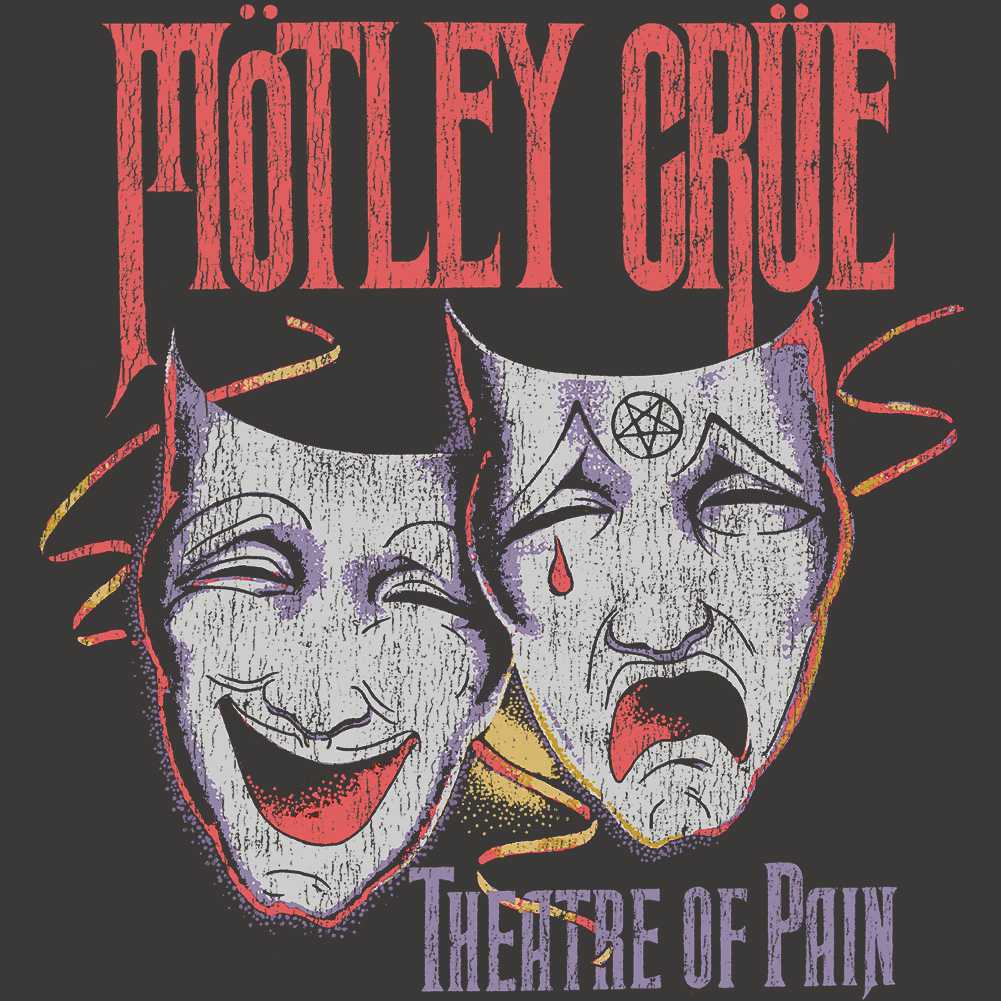 Motley Crue Theatre Of Pain F B 2-Sided Graphic T-Shirt - Classic Rock Music Clothing - Vintage Concert Lover Gift Idea
