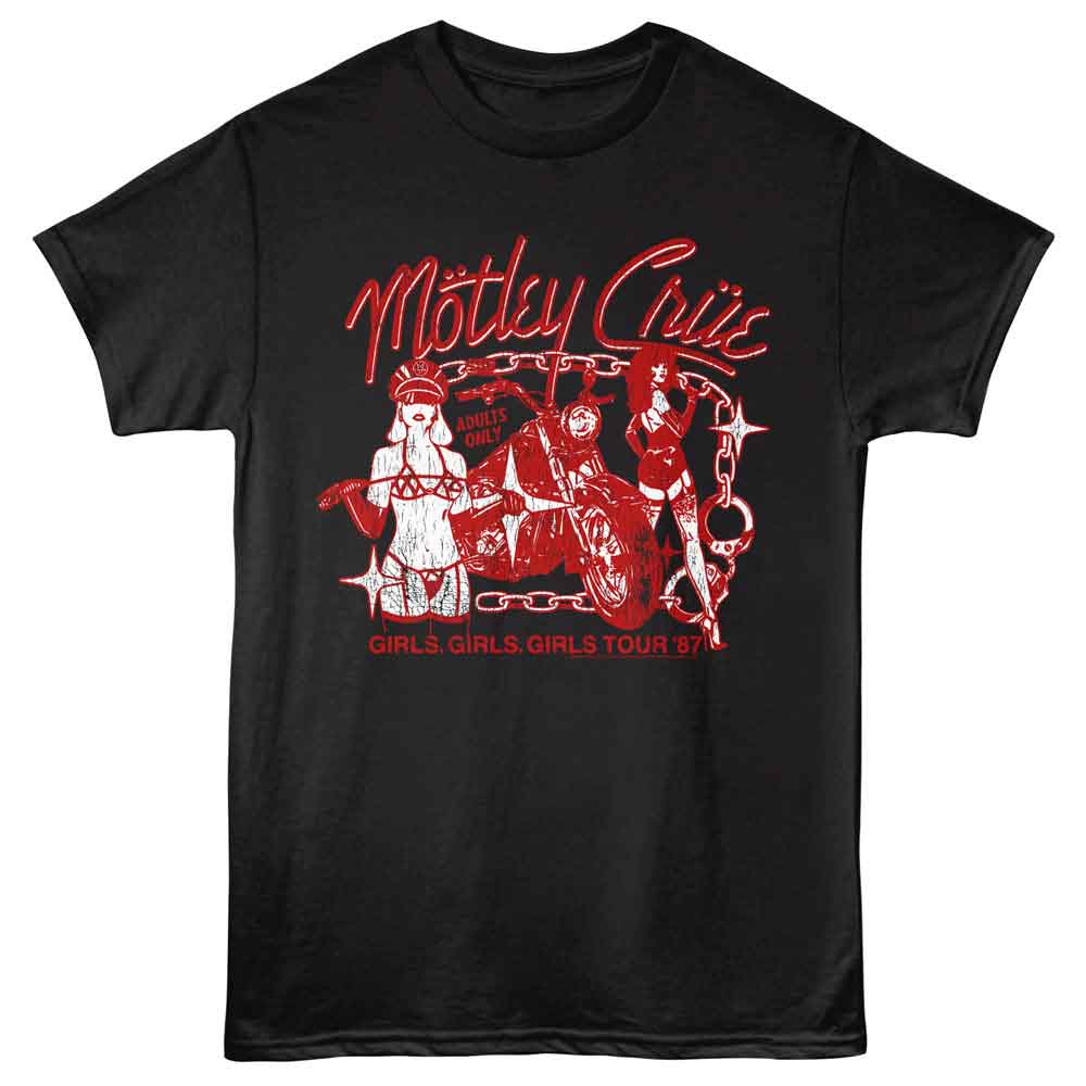 Motley Crue Girls Girls Girls 87 Graphic T-Shirt - Classic Rock Music Clothing - Vintage Concert Lover Gift Idea