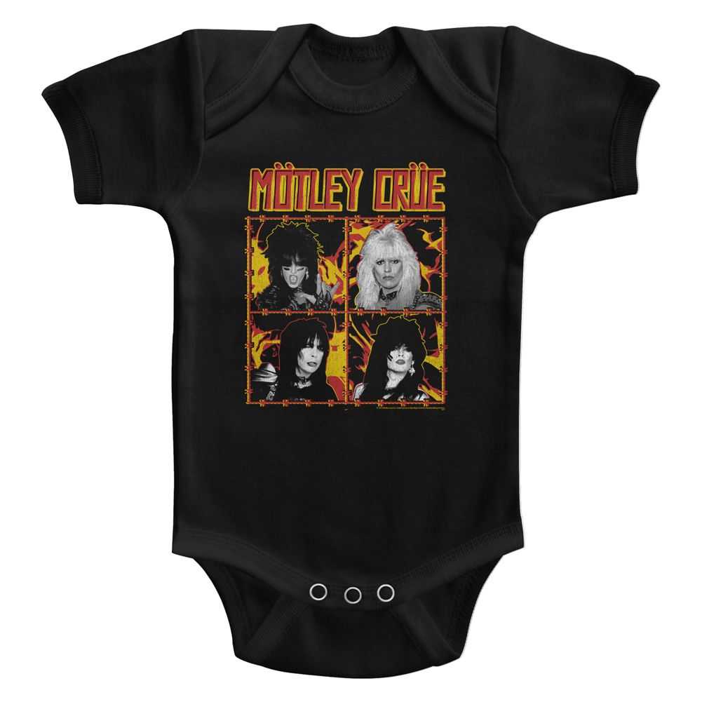 Motley Crue Fire And Wire Youth Graphic Bodysuit- Classic Rock Music Clothing - Vintage Kids Concert Lover Gift Idea