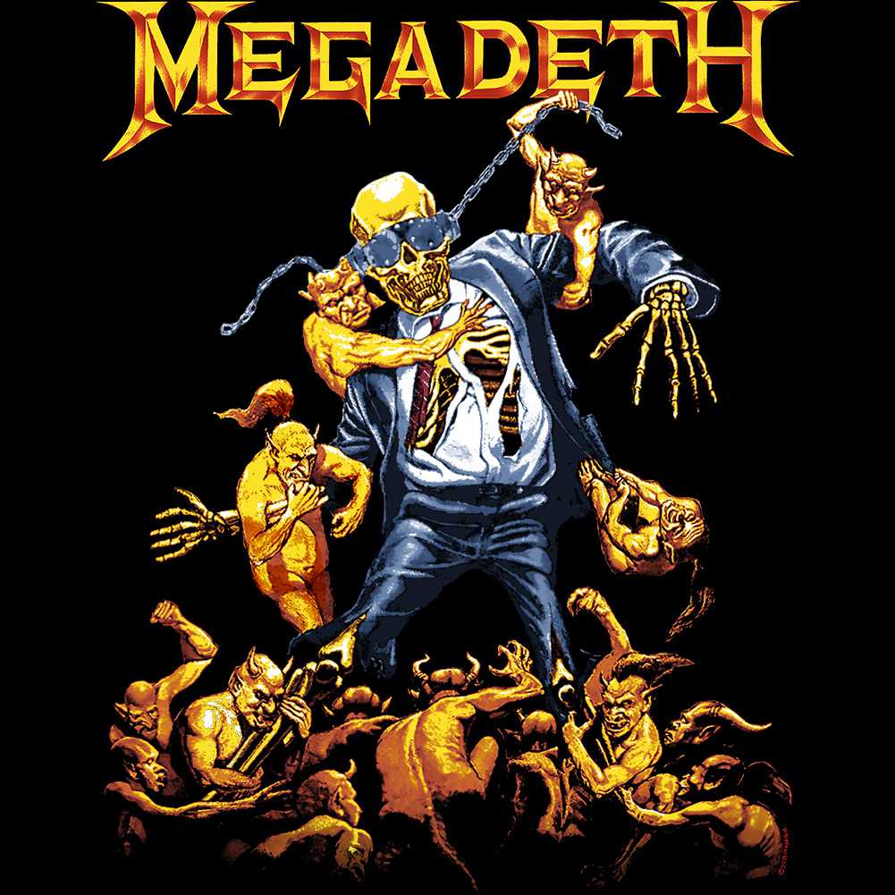 Megadeth Vic Goes To Hell Graphic T-Shirt - Classic Rock Music Clothing - Vintage Concert Lover Gift Idea