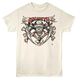 Megadeth Skull Bones Blades Graphic T-Shirt - Classic Rock Music Clothing - Vintage Concert Lover Gift Idea