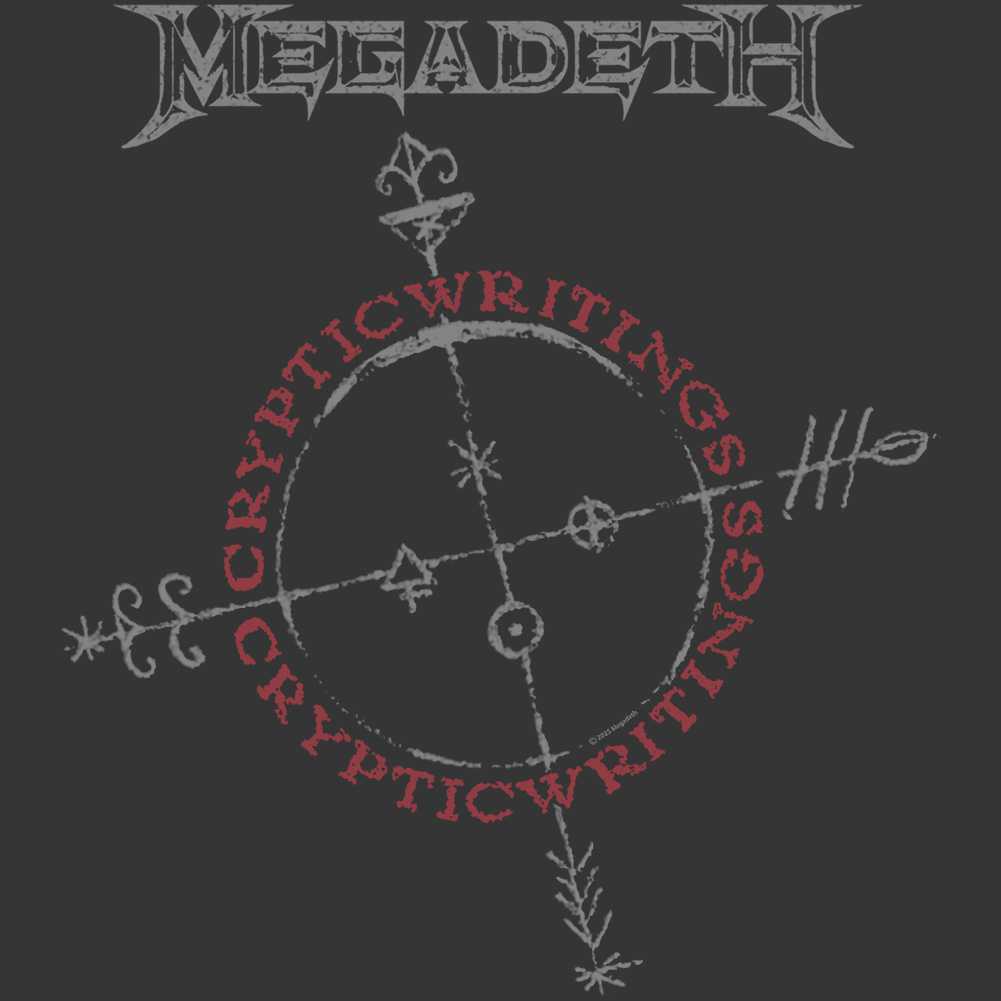 Megadeth Cryptic Writings Graphic T-Shirt - Classic Rock Music Clothing - Vintage Concert Lover Gift Idea
