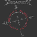 Megadeth Cryptic Writings Graphic T-Shirt - Classic Rock Music Clothing - Vintage Concert Lover Gift Idea