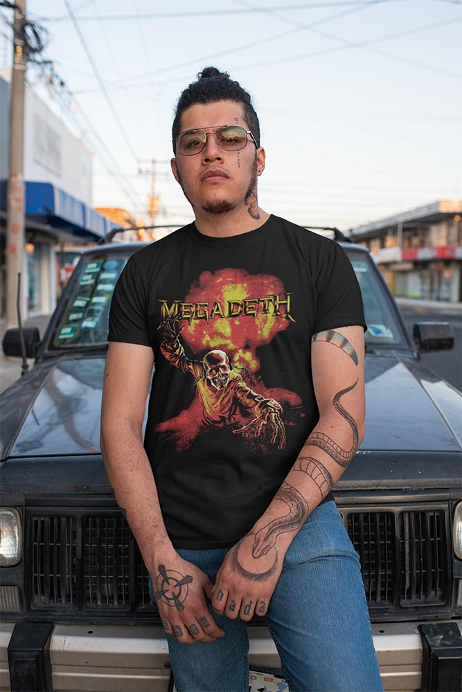 Megadeth Nuclear Graphic T-Shirt - Classic Rock Music Clothing - Vintage Concert Lover Gift Idea