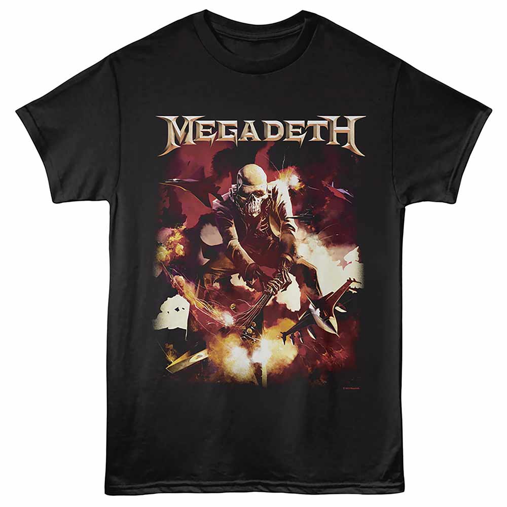Megadeth Guitar Smash Graphic T-Shirt - Classic Rock Music Clothing - Vintage Concert Lover Gift Idea