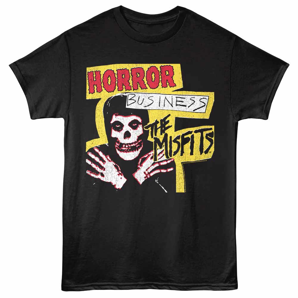 Misfits HORROR BUSINESS Black Adult T-Shirt – Horror Punk Graphic Tee for Band Music Fans