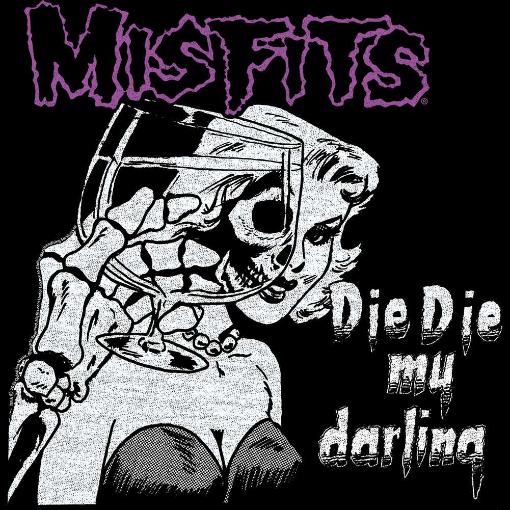 Misfits DIE DIE Adult Black T-Shirt – Horror Punk Band Graphic Tee for Concert & Music Fans