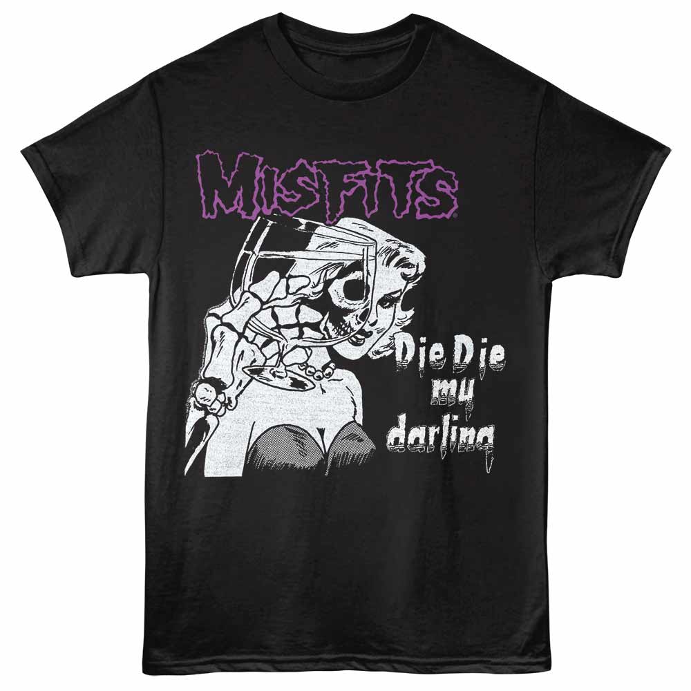 Misfits DIE DIE Adult Black T-Shirt – Horror Punk Band Graphic Tee for Concert & Music Fans