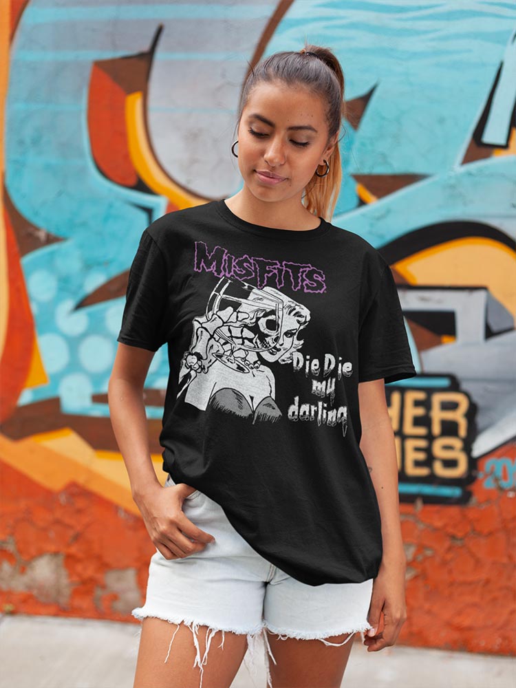 Misfits DIE DIE Adult Black T-Shirt – Horror Punk Band Graphic Tee for Concert & Music Fans