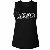 Misfits LOGO Black Adult Muscle Ladies Tank Top – Official Punk Rock Band Merch for Concert & Music Fans