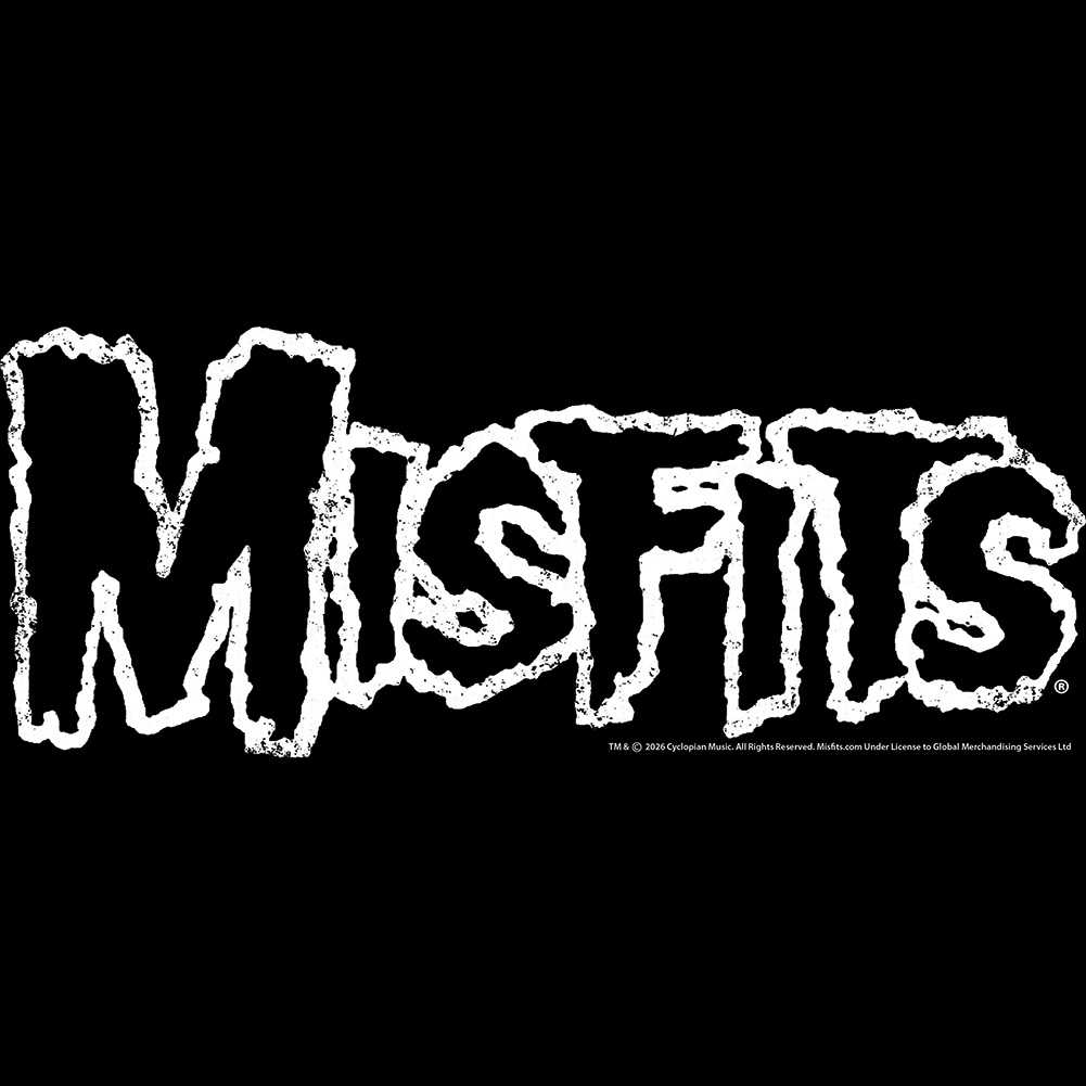 Misfits LOGO Adult Black T-Shirt – Classic Punk Rock Band Short Sleeve Graphic Shirt