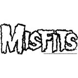 Misfits LOGO OUTLINE White Adult T-Shirt – Classic Punk Rock Logo Tee for Band Music Fans