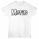 Misfits LOGO OUTLINE White Adult T-Shirt – Classic Punk Rock Logo Tee for Band Music Fans