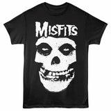 Misfits SKULL W LOGO Black Adult T-Shirt – Iconic Skull Design Punk Rock Music Fan Shirt
