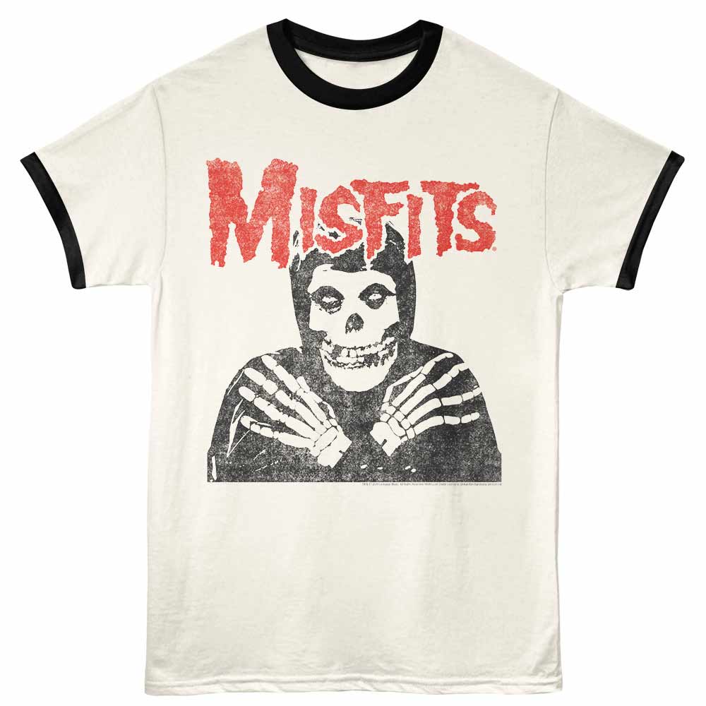 Misfits CROSSED ARMS Adult T-Shirt – Vintage White Black Punk Rock Band Graphic Tee