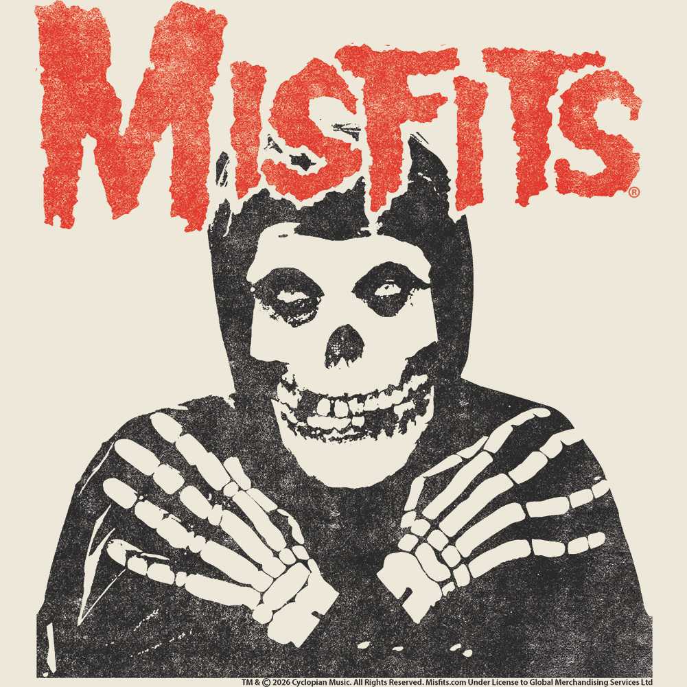 Misfits CROSSED ARMS Natural Adult T-Shirt – Official Punk Rock Graphic Band Tee for Everyday Wear