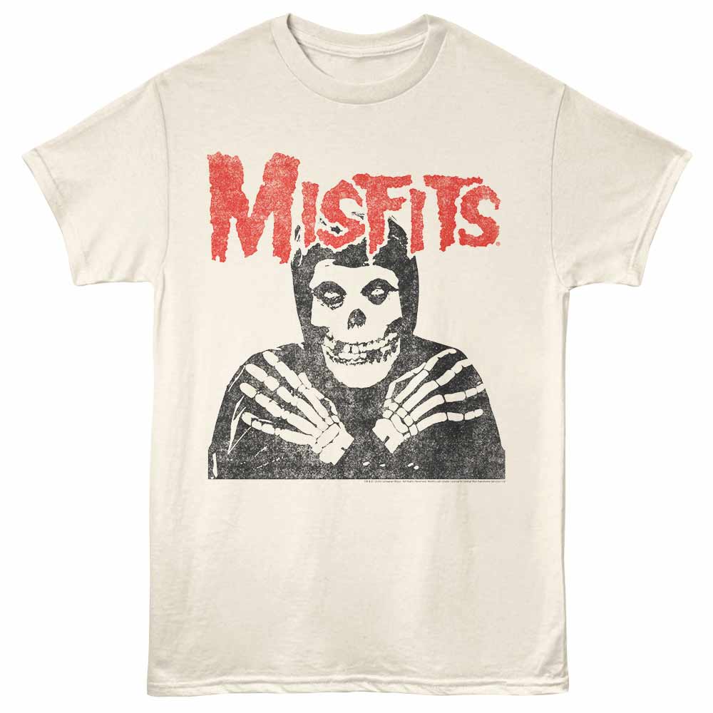 Misfits CROSSED ARMS Natural Adult T-Shirt – Official Punk Rock Graphic Band Tee for Everyday Wear
