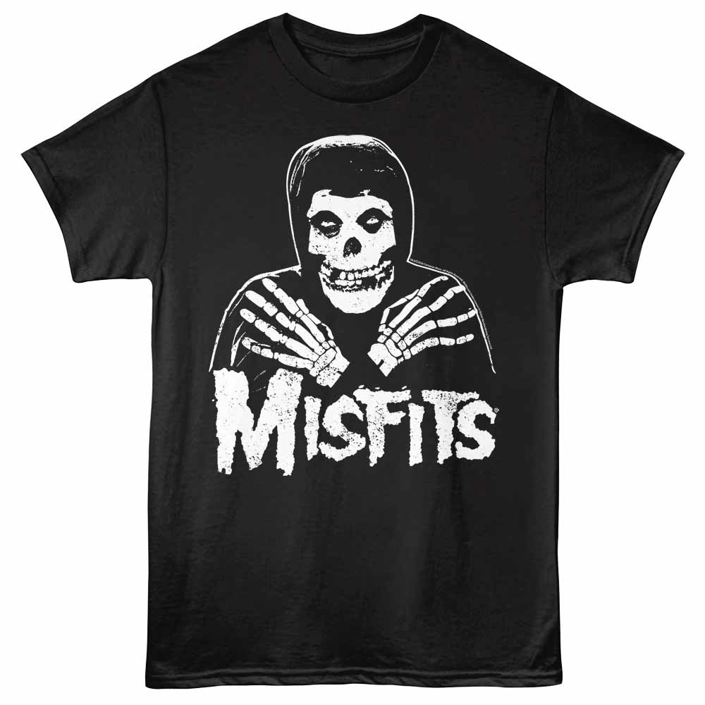 Misfits SKULL CROSSED ARMS Adult Black T-Shirt – Licensed Horror Punk Skull Graphic Band Tee