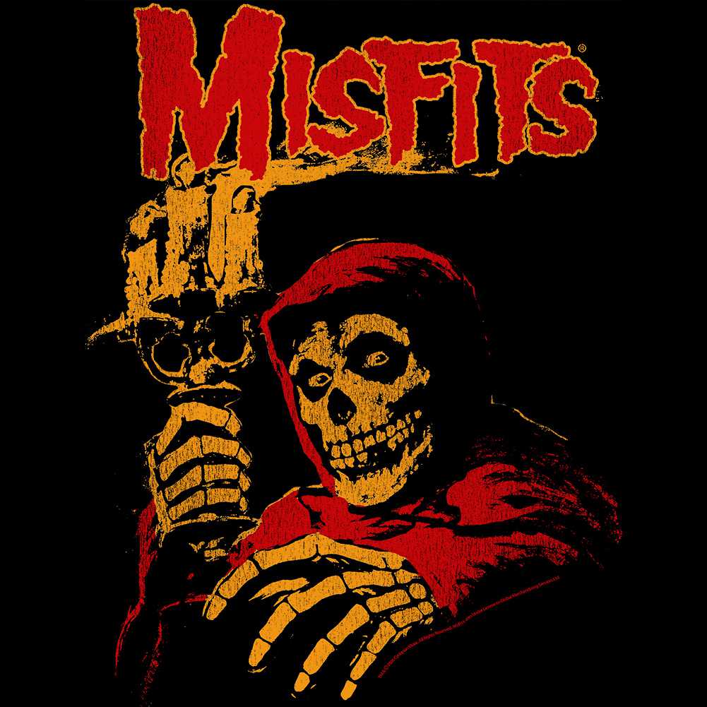 Misfits Halloween Crimson Ghost Adult Graphic T-Shirt - Officially Licensed Punk Tee Black