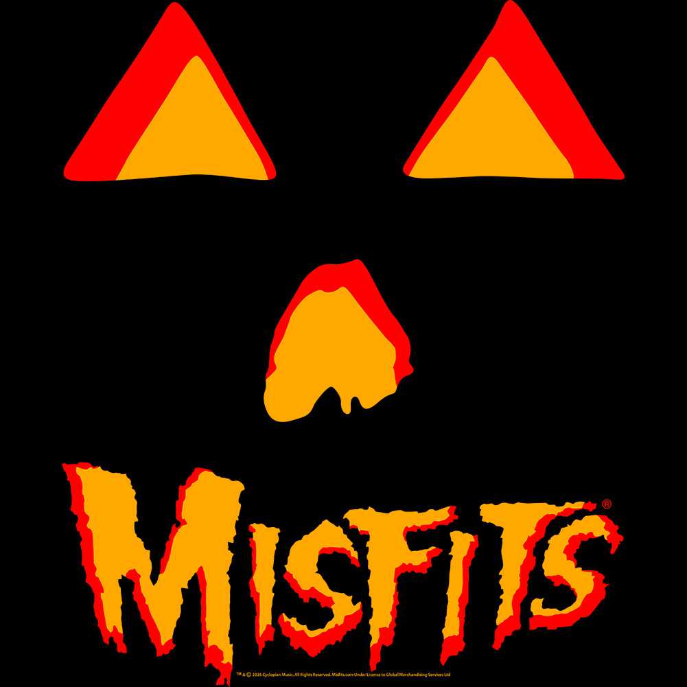 Misfits JACK O LANTERN Black Adult T-Shirt – Horror Punk Halloween Graphic Band Tee