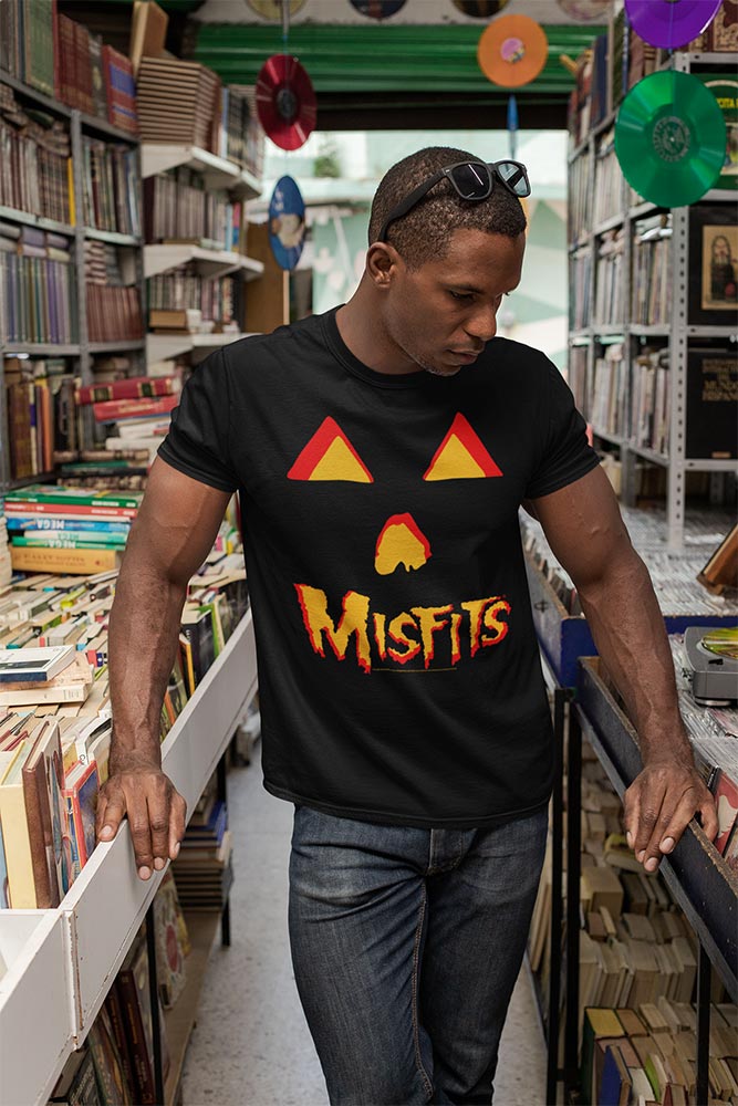 Misfits JACK O LANTERN Black Adult T-Shirt – Horror Punk Halloween Graphic Band Tee