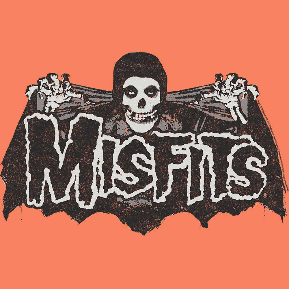 Misfits BAT LOGO Bright Orange Heather Adult T-Shirt – Horror Punk Graphic Music Tee