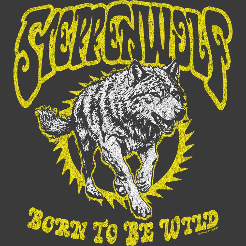 Steppenwolf Born To Be Wild Wolf Graphic T-Shirt - Classic Rock Music Clothing - Vintage Concert Lover Gift Idea