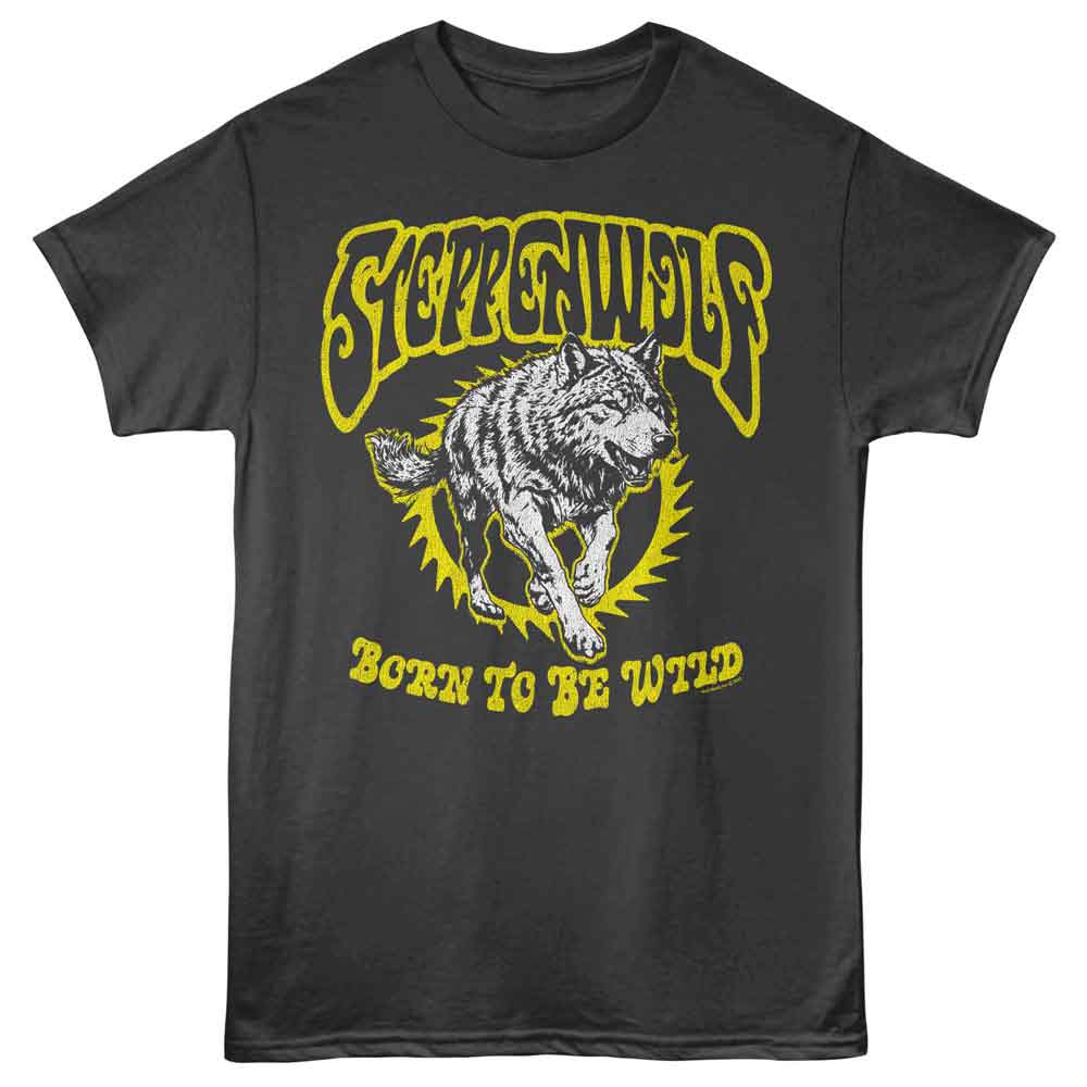 Steppenwolf Born To Be Wild Wolf Graphic T-Shirt - Classic Rock Music Clothing - Vintage Concert Lover Gift Idea