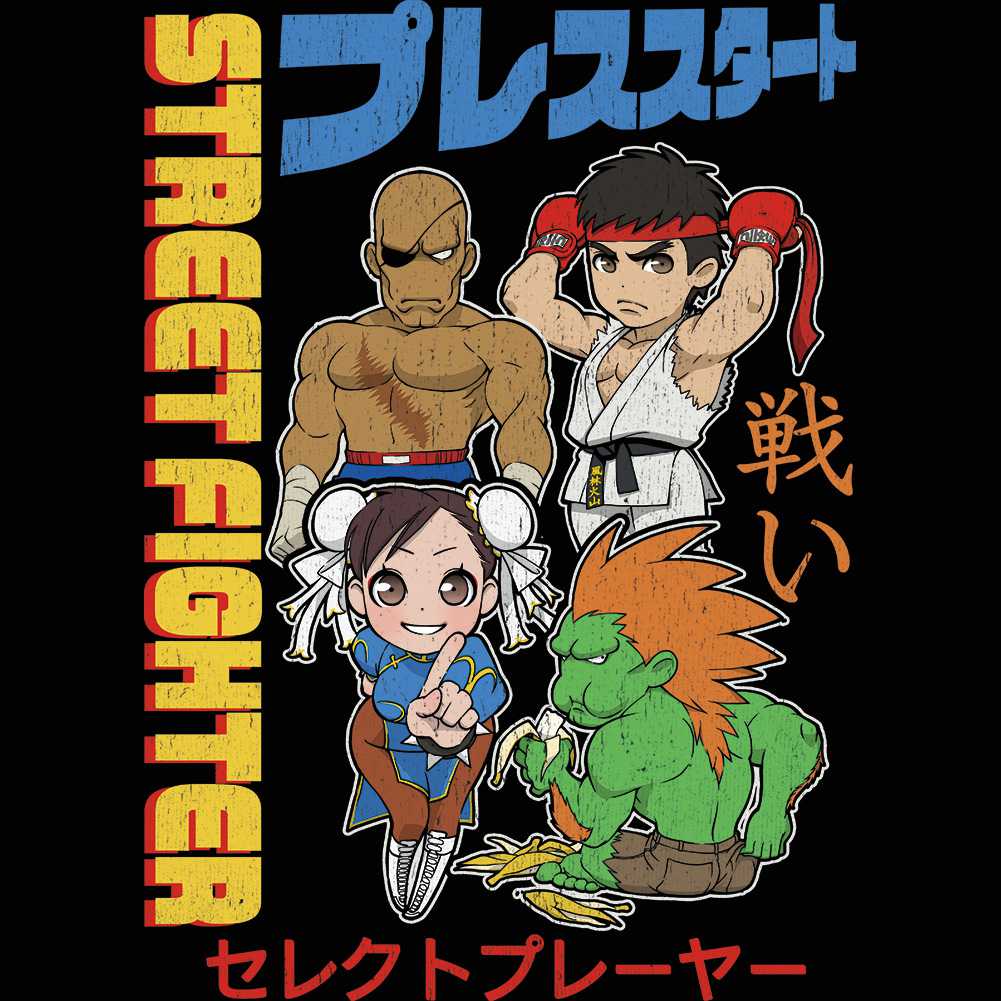 Street Fighter Chibi With Kanji Graphic Women's Tank Top Arcade Gaming Retro Apparel Classic Video Game Fan