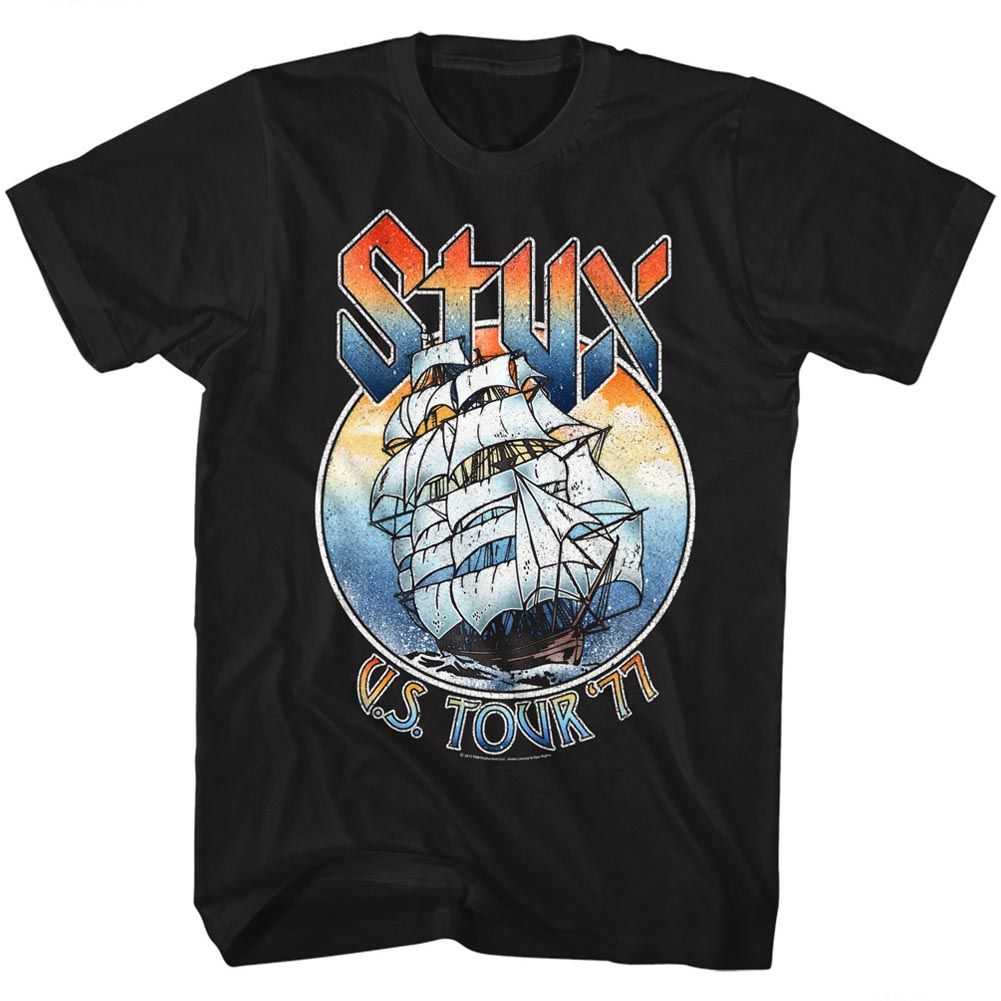 Styx 77Tour Graphic T-Shirt - Classic Rock Music Clothing - Vintage Concert Lover Gift Idea