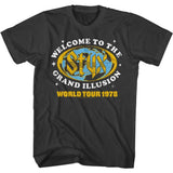 Styx Grand Illusion Tour Graphic T-Shirt - Classic Rock Music Clothing - Vintage Concert Lover Gift Idea