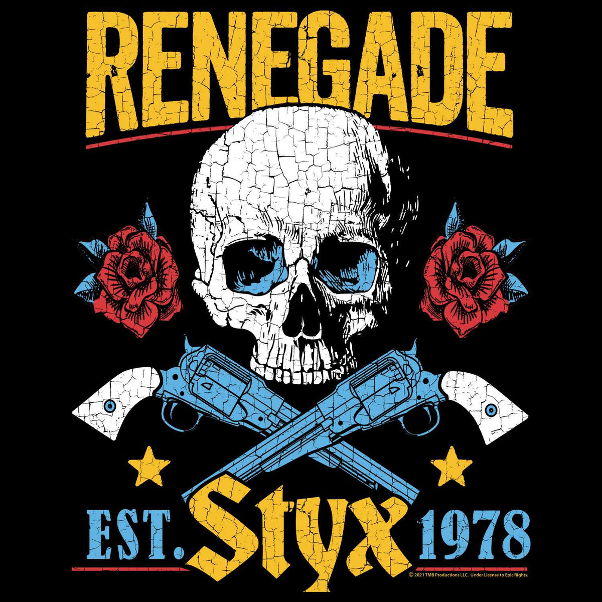 Styx Styx Colorful Renegade Graphic Tee - Retro 80s Classic Rock Concert Apparel - Unisex Adult Music Fan Gift