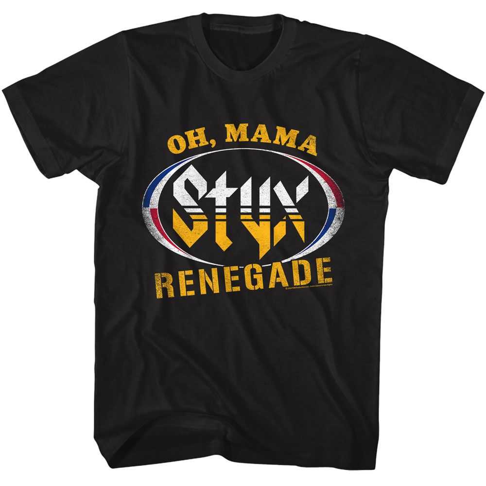 Styx Oh Mama Graphic T-Shirt - Classic Rock Music Clothing - Vintage Concert Lover Gift Idea