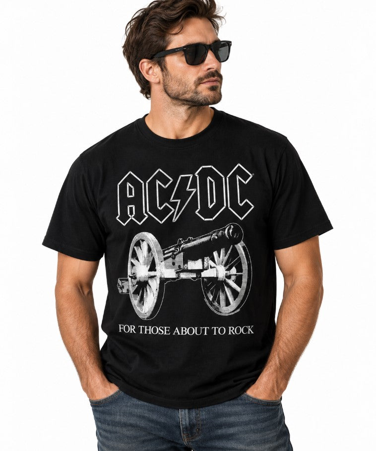 AC/DC About To Rock Unisex Graphic T-Shirt - Vintage Rock Band Tee
