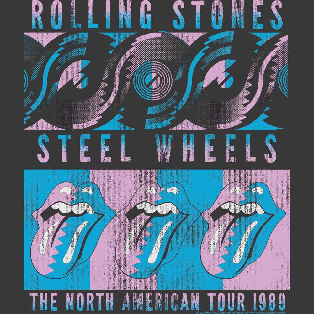 The Rolling Stones Steel Wheels Graphic T-Shirt - Official 1989 Band Tee