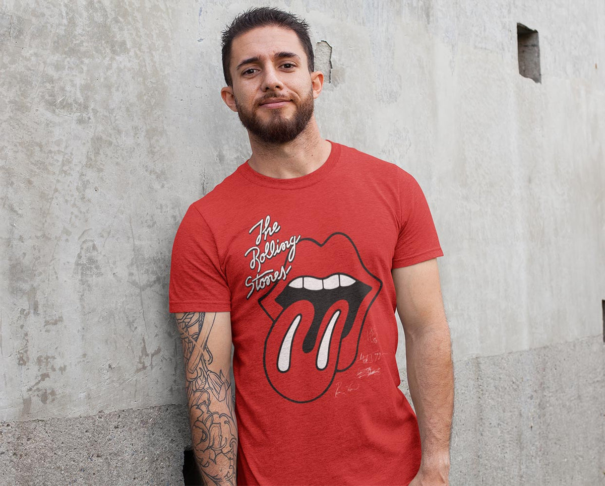 Rolling Stones Original Tongue Logo Graphic T-Shirt - Retro Rock Band Concert Clothing - Unisex Adult Music Gift