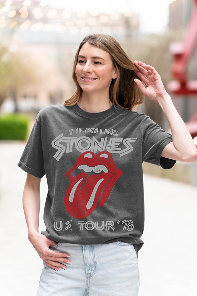 The Rolling Stones 1978 US Tour Graphic T-Shirt - Official Concert Band Tee